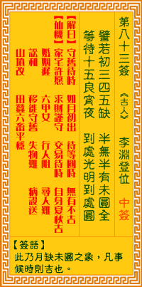 观音灵签 第83签:李渊登位