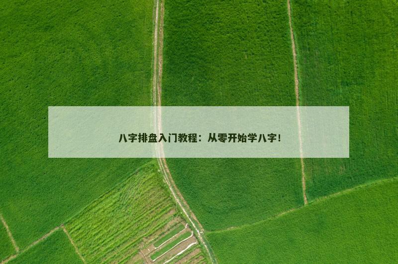 八字排盘入门教程:从零开始学八字!