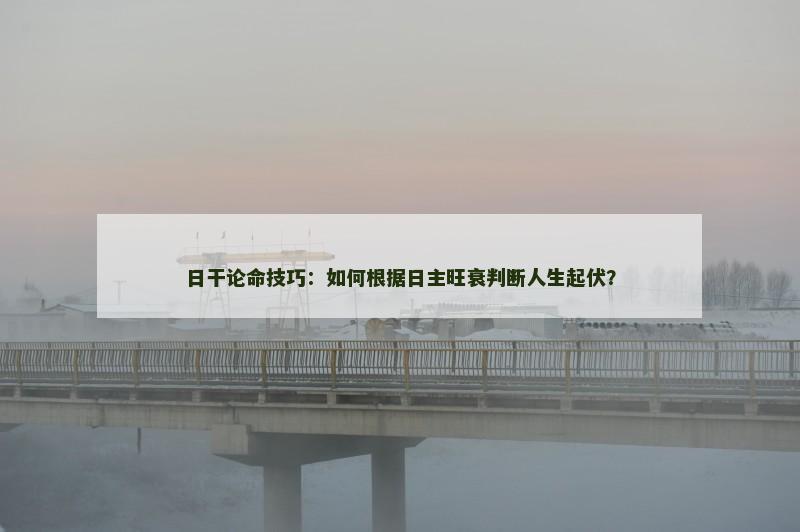 日干论命技巧：如何根据日主旺衰判断人生起伏？