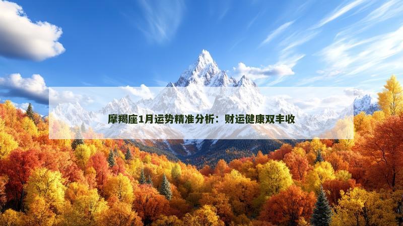 摩羯座1月运势精准分析:财运健康双丰收