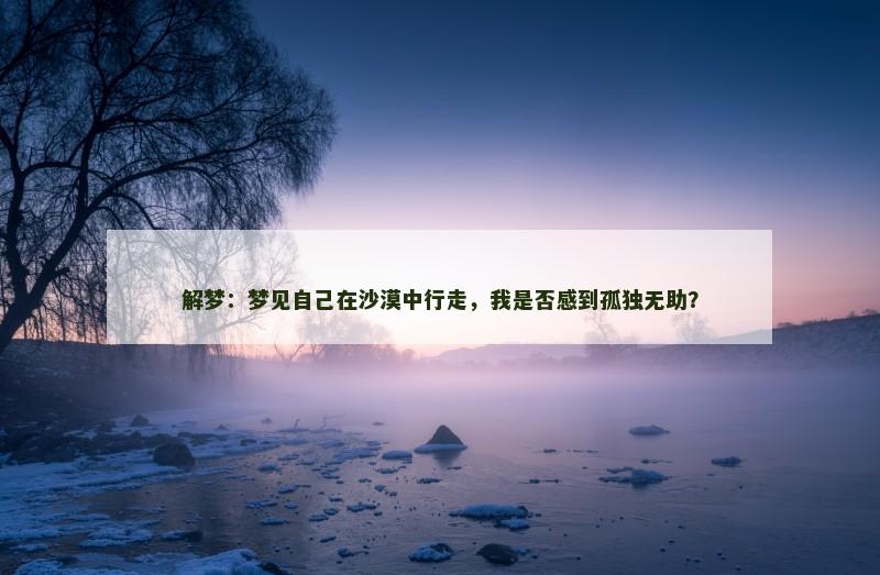 解梦：梦见自己在沙漠中行走，我是否感到孤独无助？