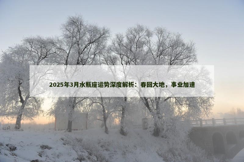 2025年3月水瓶座运势深度解析:春回大地,事业加速