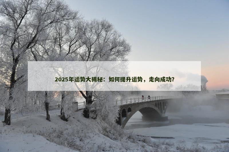 2025年运势大揭秘：如何提升运势，走向成功？