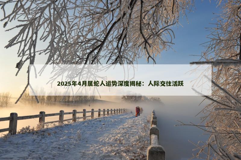 2025年4月属蛇人运势深度揭秘：人际交往活跃