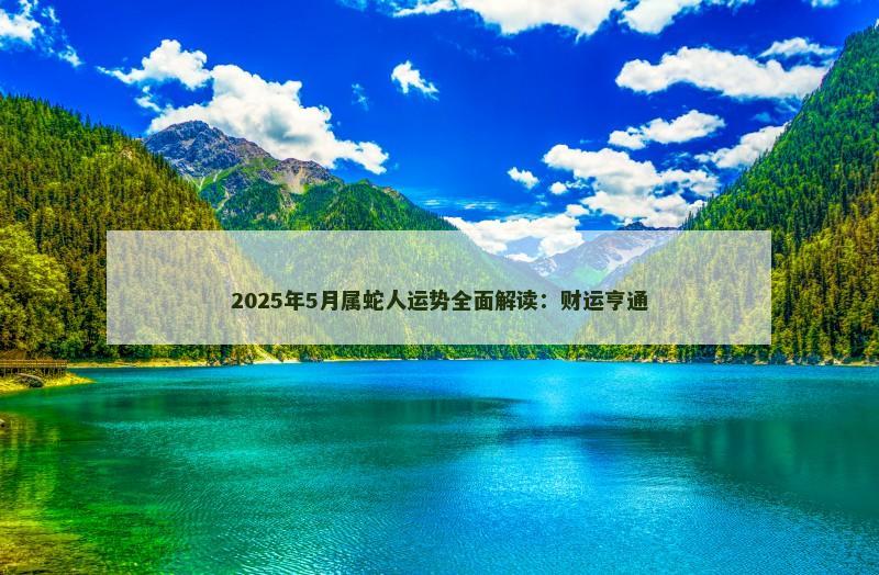 2025年5月属蛇人运势全面解读：财运亨通