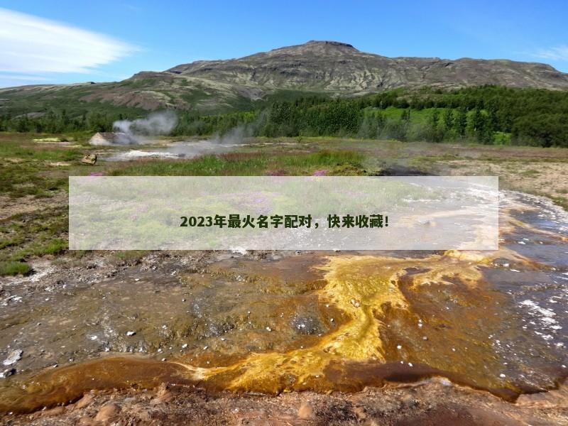 2023年最火名字配对，快来收藏！