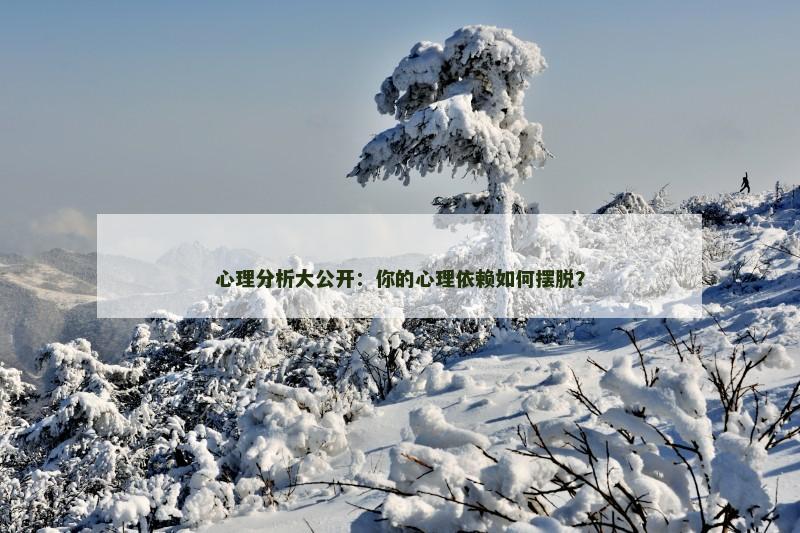 心理分析大公开:你的心理依赖如何摆脱?