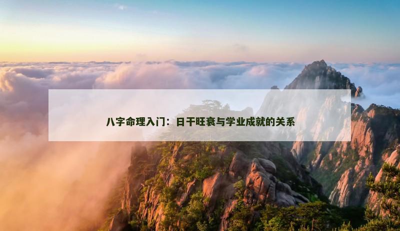 八字命理入门：日干旺衰与学业成就的关系