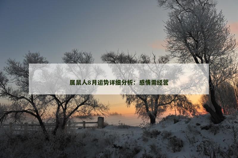 属鼠人8月运势详细分析:感情需经营