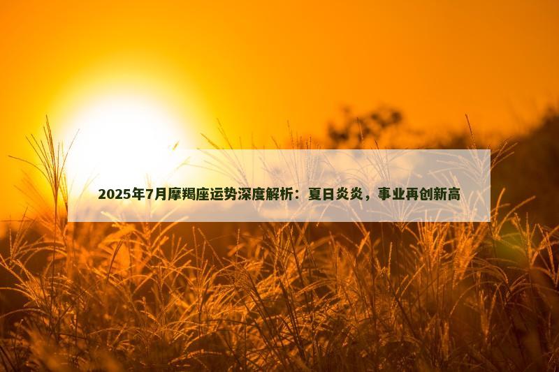 2025年7月摩羯座运势深度解析：夏日炎炎，事业再创新高