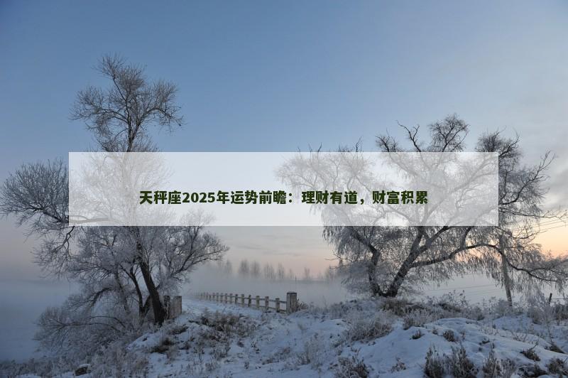 天秤座2025年运势前瞻:理财有道,财富积累