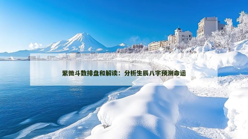 紫微斗数排盘和解读:分析生辰八字预测命运