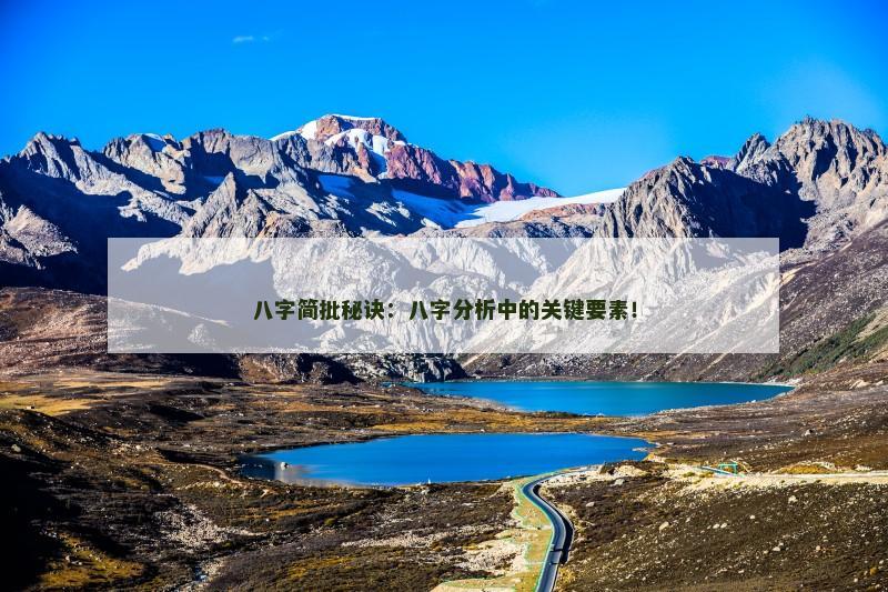 八字简批秘诀：八字分析中的关键要素！