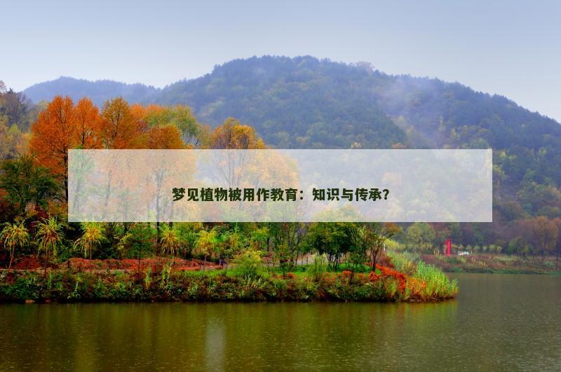 梦见植物被用作教育:知识与传承?