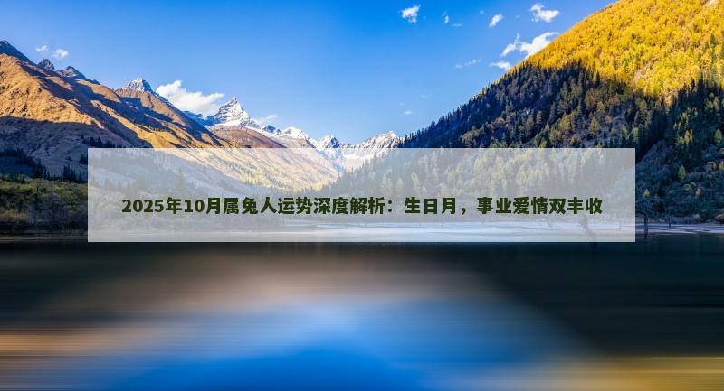 2025年10月属兔人运势深度解析:生日月,事业爱情双丰收