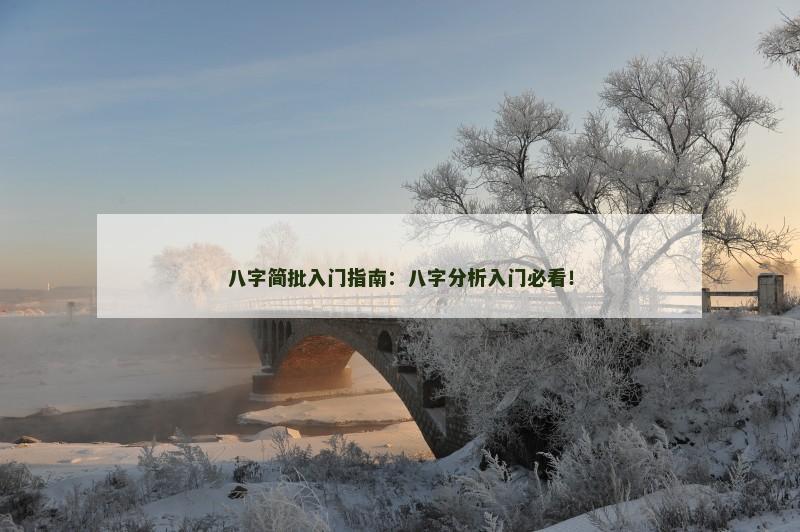 八字简批入门指南：八字分析入门必看！