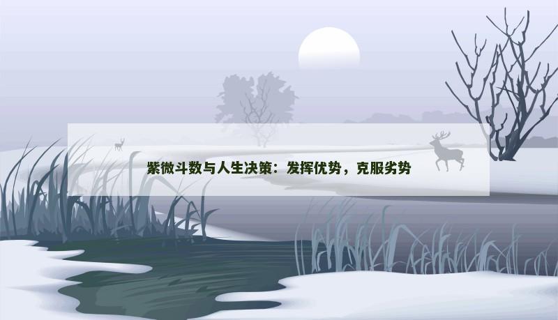紫微斗数与人生决策:发挥优势,克服劣势