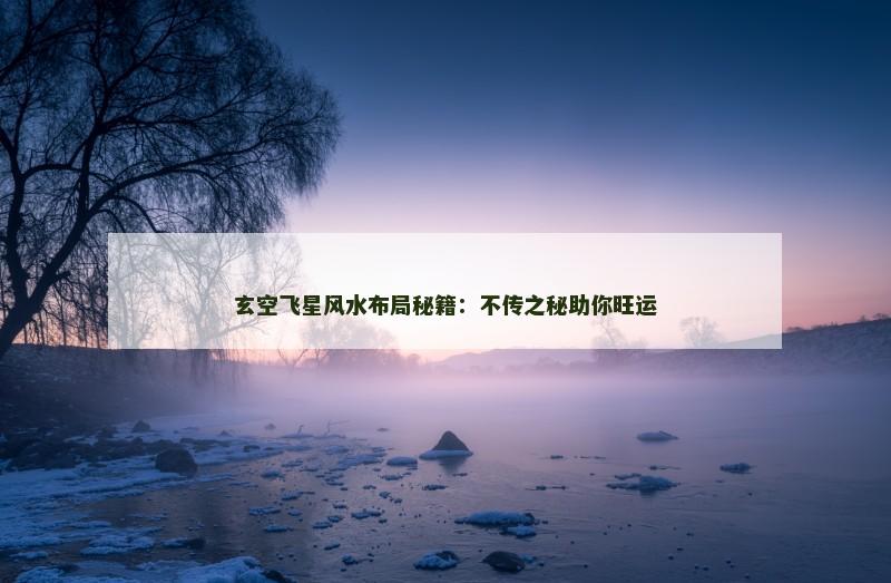 玄空飞星风水布局秘籍:不传之秘助你旺运