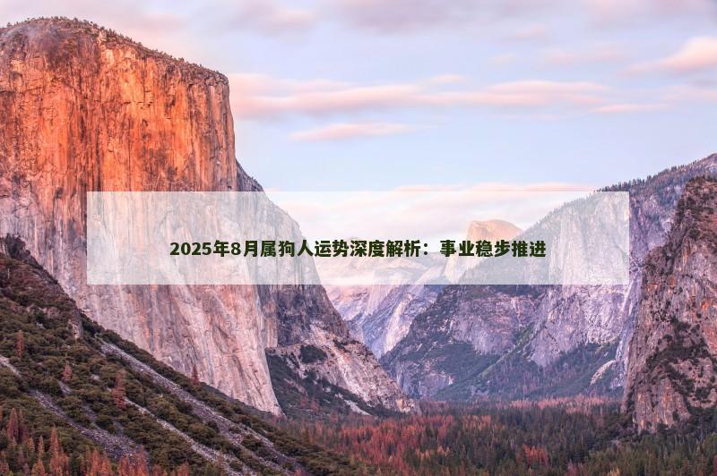 2025年8月属狗人运势深度解析：事业稳步推进