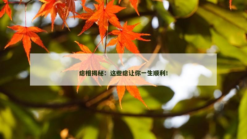 痣相揭秘:这些痣让你一生顺利!