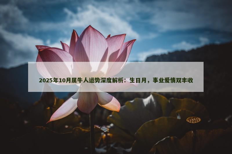 2025年10月属牛人运势深度解析:生日月,事业爱情双丰收