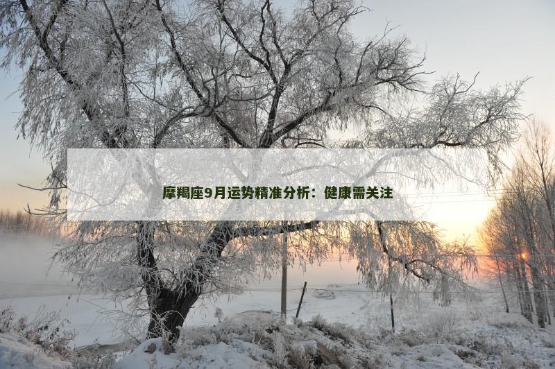 摩羯座9月运势精准分析：健康需关注