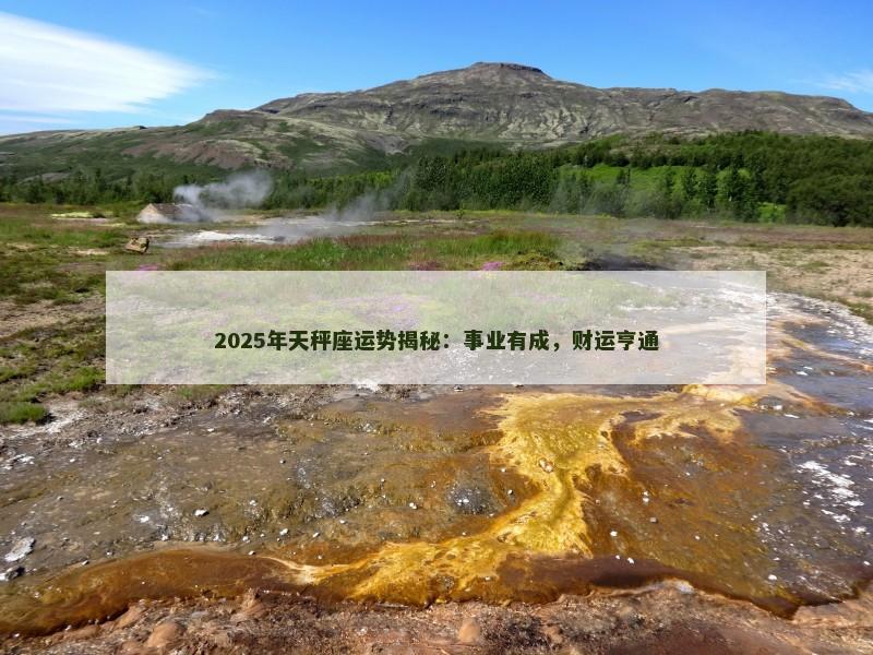 2025年天秤座运势揭秘:事业有成,财运亨通