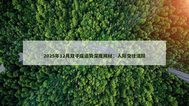 2025年12月双子座运势深度揭秘:人际交往活跃