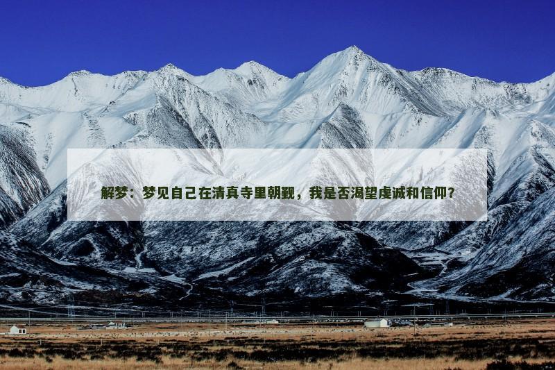 解梦:梦见自己在清真寺里朝觐,我是否渴望虔诚和信仰?