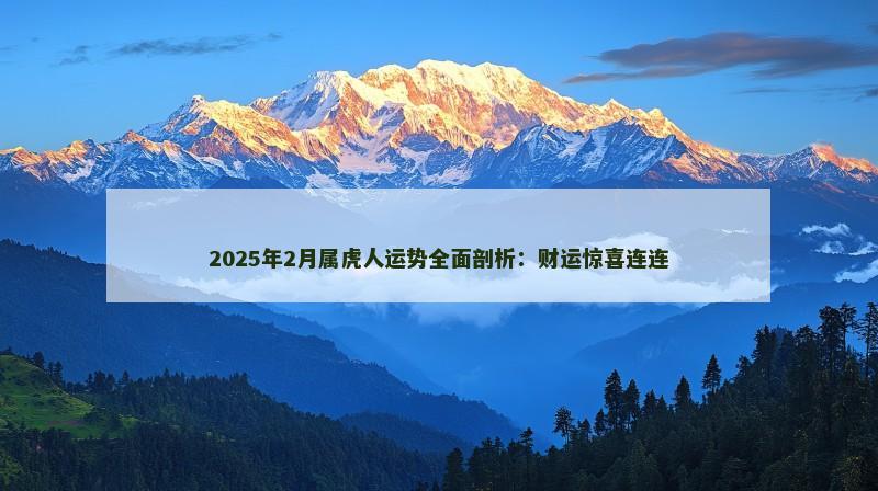 2025年2月属虎人运势全面剖析:财运惊喜连连