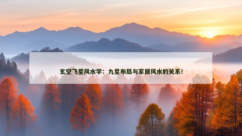 玄空飞星风水学:九星布局与家居风水的关系!