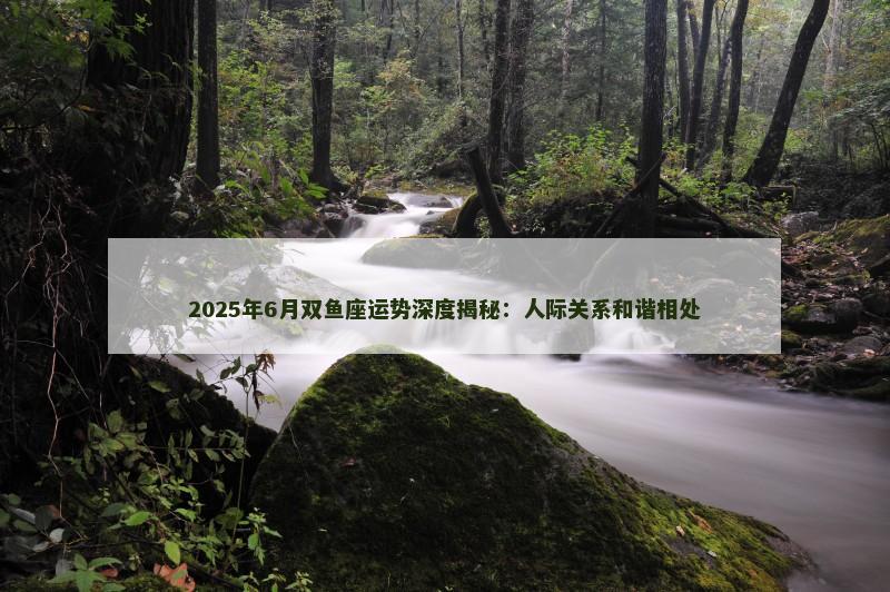2025年6月双鱼座运势深度揭秘：人际关系和谐相处